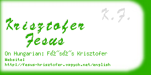 krisztofer fesus business card